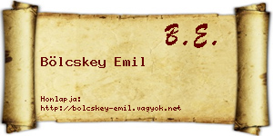 Bölcskey Emil névjegykártya