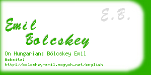 emil bolcskey business card